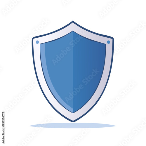 Blue and Grey Shield Icon. Protection Symbol. Security and Safety Emblem