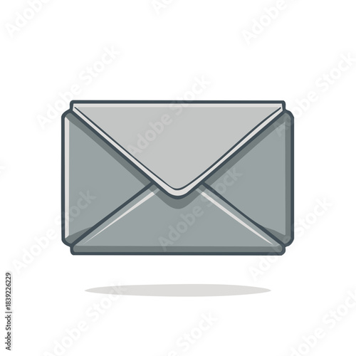 Simple gray envelope illustration for email, correspondence, and postal design elements