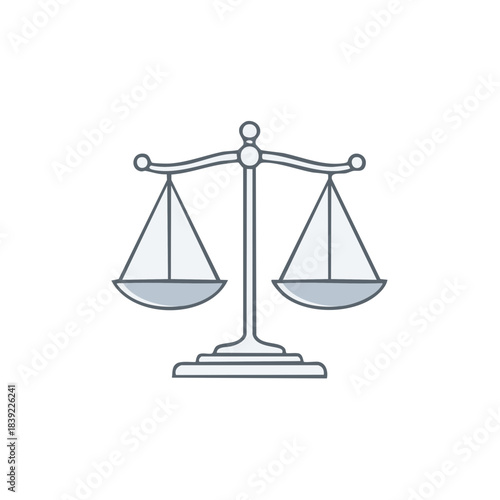 Symbolic balance scales with symmetrical design for justice and fairness concepts, equilibrium representation and impartial decision making
