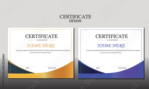 premium And Simple certificates award template design. 