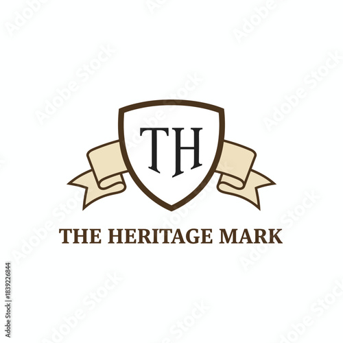 The Heritage Mark Classic Shield Banner Logo