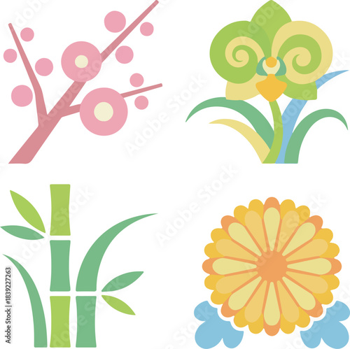 Four Auspicious Plants