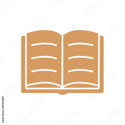 Open Book Icon Illustration for Education Literature Learning Concepts