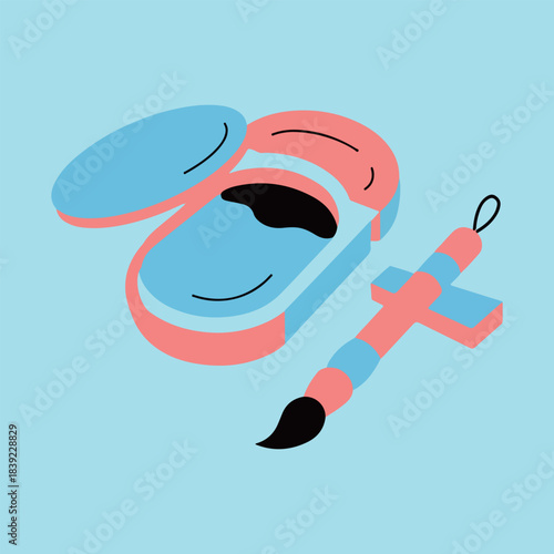 Paint Palette and Brush