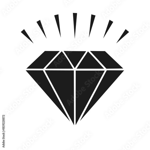 Striking diamond silhouette sparkling with brilliance, a classic symbol of wealth, love, and enduring beauty