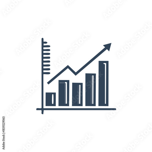 Bar Graph Illustrating Business Growth and Positive Economic Trends with Arrow