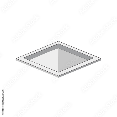 Modern Square Shaped Frame with Interior Plane for Product Display or Architectural Designs Minimalist Perspective