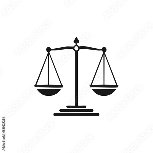 Scales of Justice Minimalist Icon Symbolizing Balance and Fairness in Law and Legal System