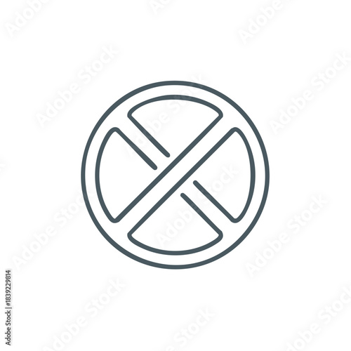 Prohibition Sign Outline Icon Circular symbol of restriction No or forbidden vector illustration