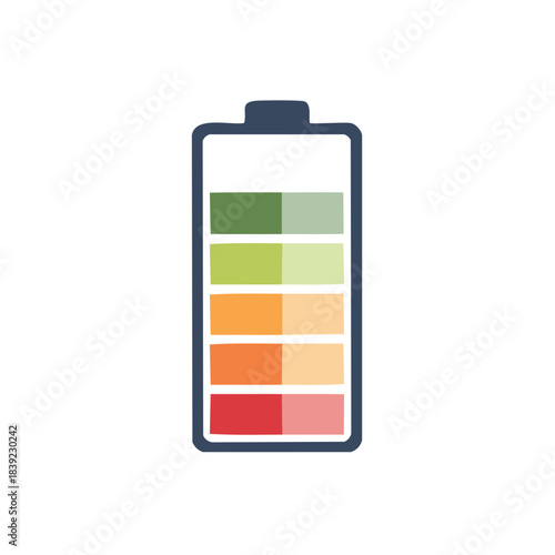 Battery Charging Indicator Graphic Colorful Vector