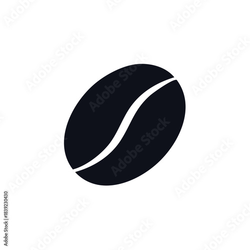 Isolated Dark Coffee Bean Shape Single Object Coffee Culture Simple Black Seed
