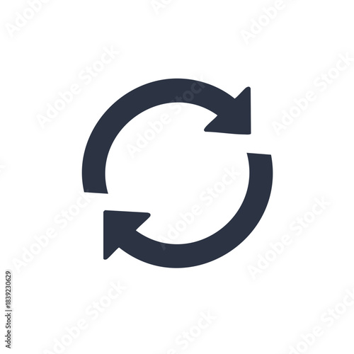 Circular Arrows Flow Icon, Vector Refresh Symbol, Cyclic Motion Concept