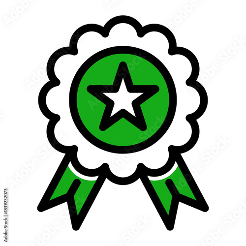 Award Winner Badge Medal Icon from Curriculum Vitae Icon Collection (Outline Color Lineal style)