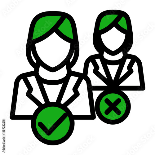 Employee Selection Worker Businessman Icon from Curriculum Vitae Icon Collection (Outline Color Lineal style)