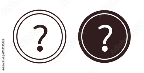 Question icons in line designs. solid silhouette style in black