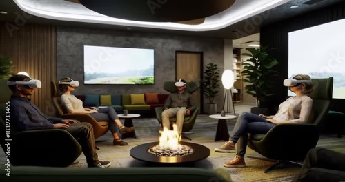 Virtual Reality Experience in Modern Lounge Setting