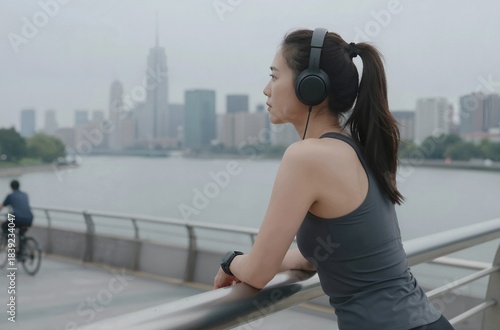 young woman on the bridge