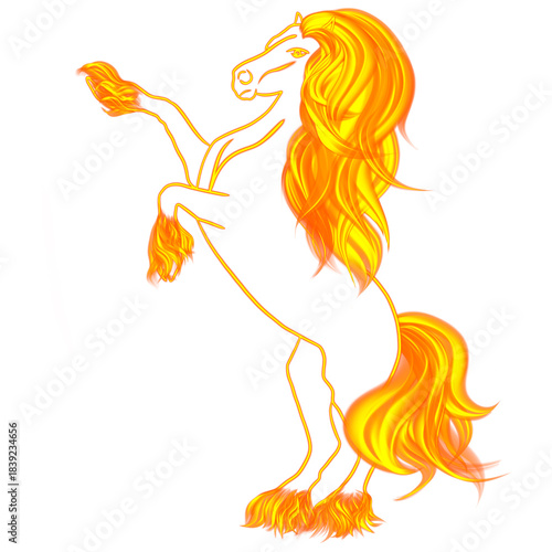 Isolated fiery horse illustration 