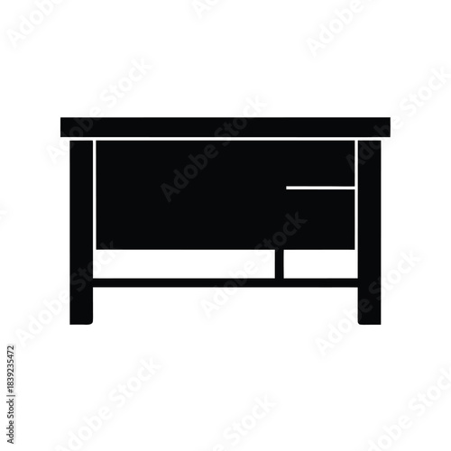 Modern architect desk with drawers simple furniture icon design