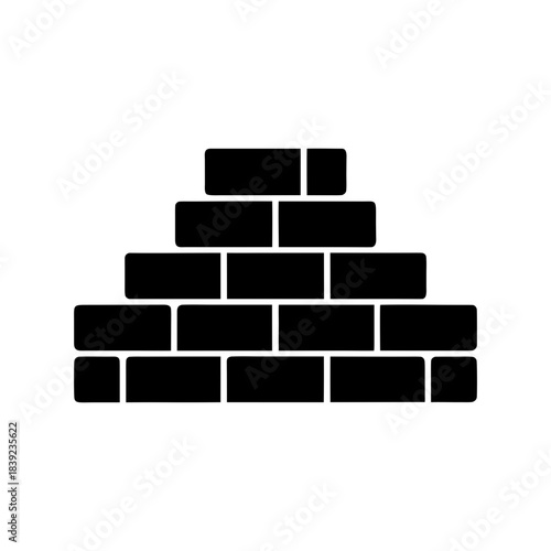 Solid brick wall construction building material symbol simple outline graphic