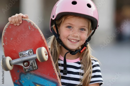 portrait of a girl in helmet