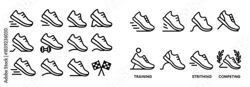 Minimalist Sports Shoe Icons