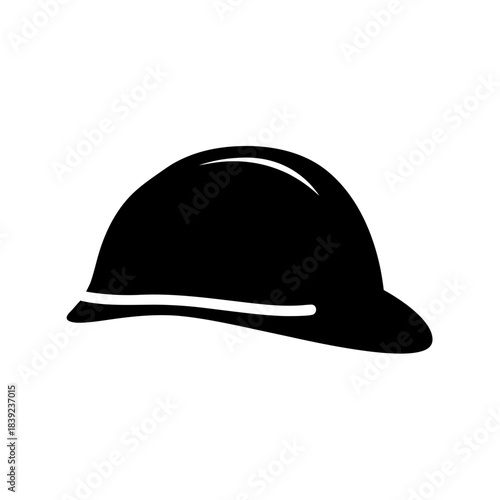 Black silhouette hard hat symbol safety head protection construction equipment