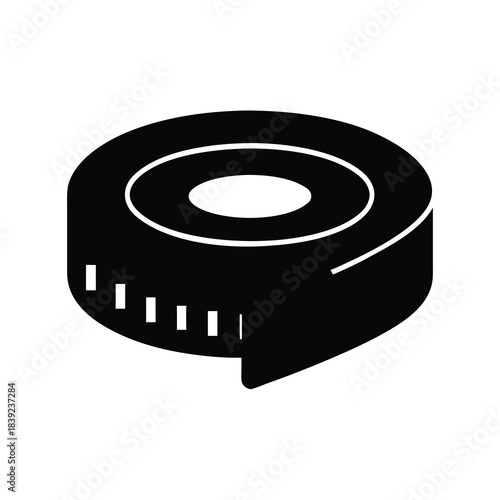 Measuring tape icon for tailoring sewing crafting and diy projects a simple symbol