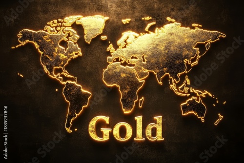 Gold world map with the letter g and i representing global connectivity and travel