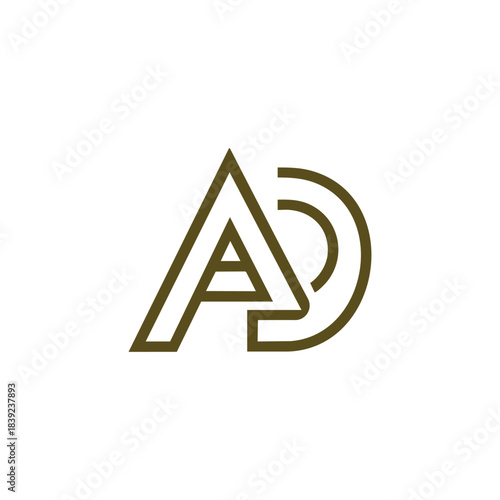 Letter A and D logo combined with a modern outline