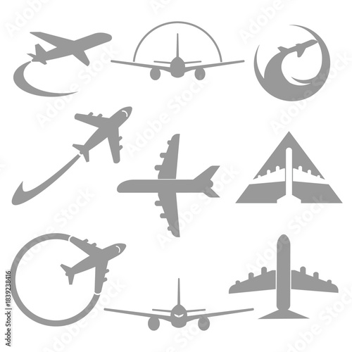 airplane icon illustration design trendy