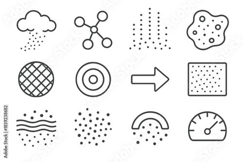 Contaminant Flow Diagram. Fine-Scale Contaminant Flow Models linear set: micro-plume tile, drift pathway node, diffusion bar stripe, adsorption zone patch, mesh barrier ring,