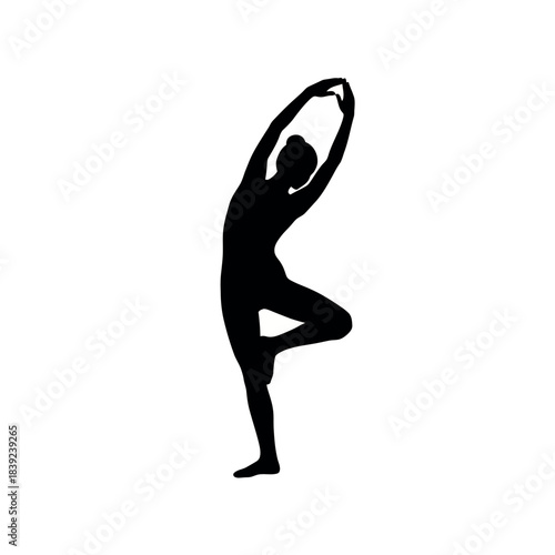 Silhouette of a Woman Performing a Yoga Pose.
