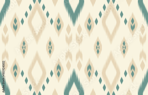 Ethnic abstract ikat art. Aztec ornament print. geometric ethnic pattern seamless  color oriental.  Design for background ,curtain, carpet, wallpaper, clothing, wrapping, Batik, vector illustration.