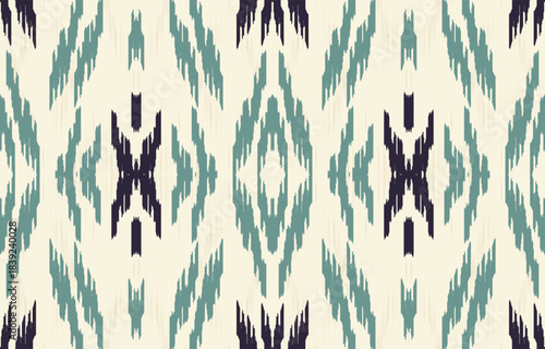 Ethnic abstract ikat art. Aztec ornament print. geometric ethnic pattern seamless  color oriental.  Design for background ,curtain, carpet, wallpaper, clothing, wrapping, Batik, vector illustration.