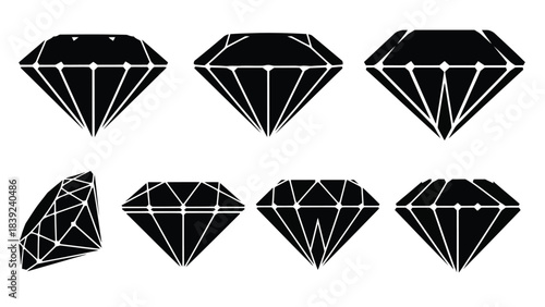 A collection of sparkling black diamond shapes in a geometric arrangement