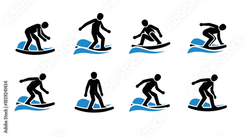 Jet surfing silhouettes: dynamic poses on water waves