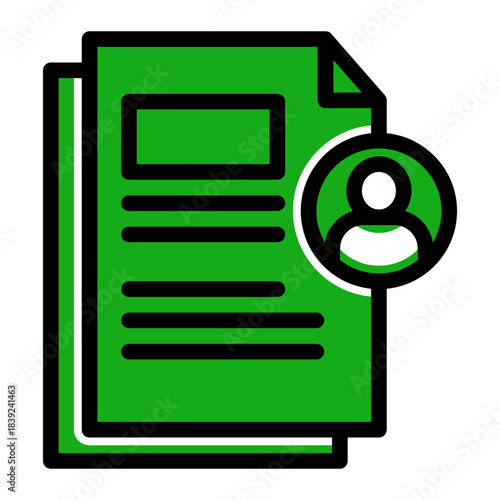 CV Personal Profile Data Icon from Curriculum Vitae Icon Collection (Glyph Color Lineal style)