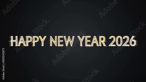 HAPPY NEW YEAR 2026 Particle Swarm Typography – Animated Light Trail Background, New Year Celebration video, New Year 2026 wishes, Happy New Year video, New Year Decor
