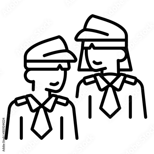 Custom officer line icon style