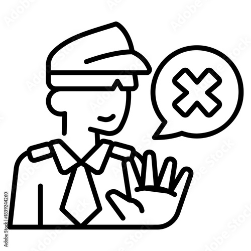 Officer decline line icon style
