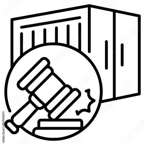 Trade regulation line icon style