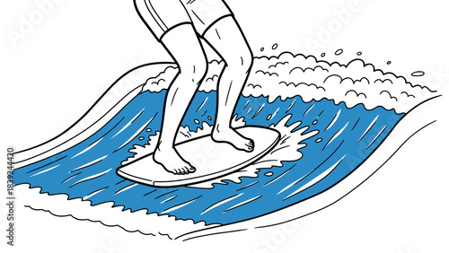 surfer on blue wave clip art preview