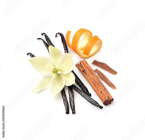 Vanilla stick with cinnamon pods and zent