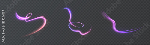 Neon purple light lines. Can be used as a magical effect, to create movement of light energy, or as an accent in interfaces or game design.
