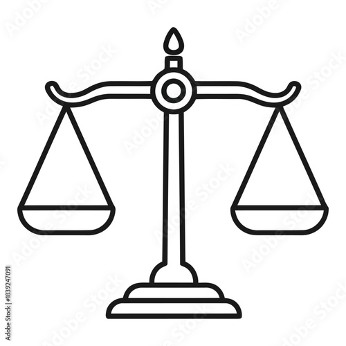 Scales of justice icon vector line art simple outline isolated