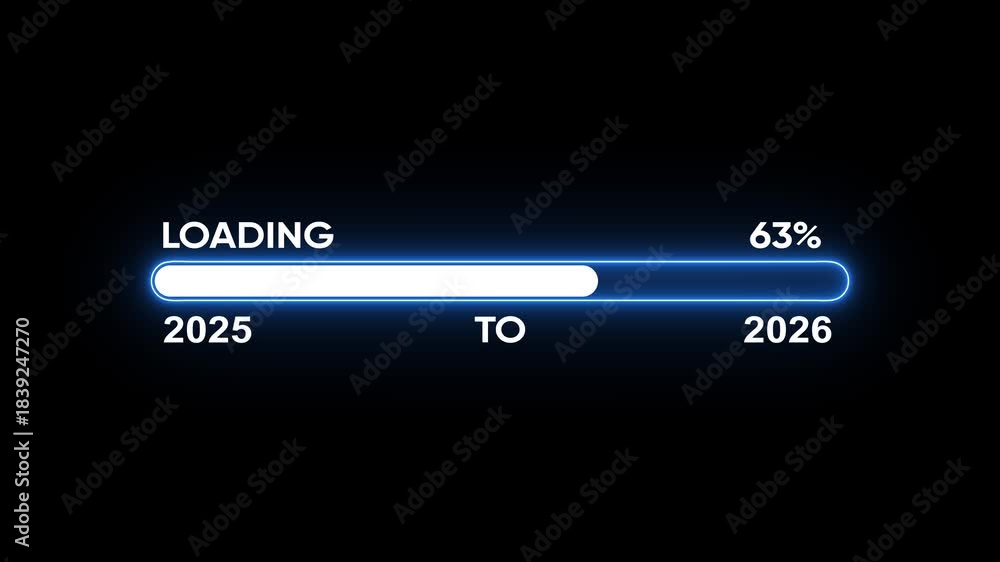 Loading bar from 2025 to 2026 new year transfer animation concept. New ...