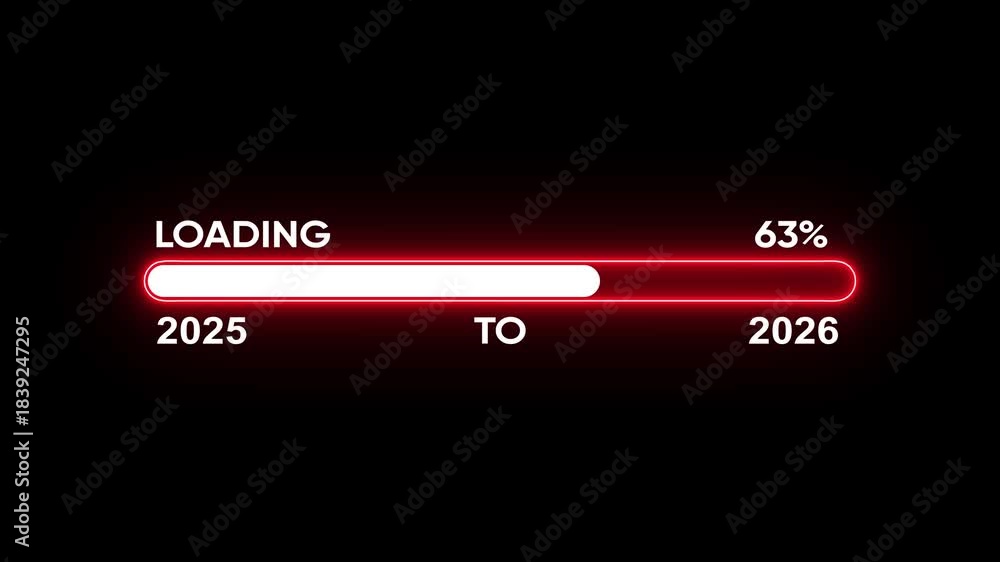 Loading bar from 2025 to 2026 new year transfer animation concept. New ...