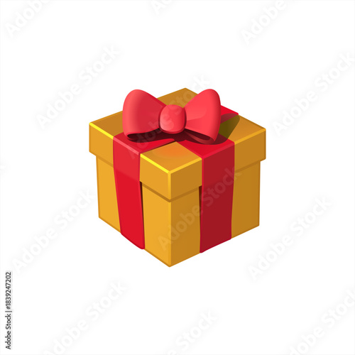 Gift box bow emoji present illustration vector birthday ribbon symbol sign icon, vector 10 eps.	
