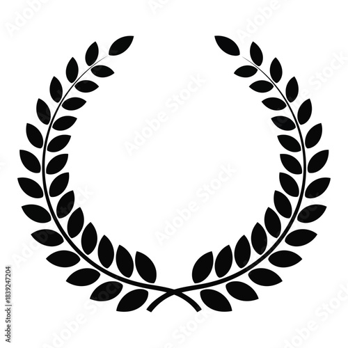 Laurel wreath symbol of victory, achievement, and honor isolated